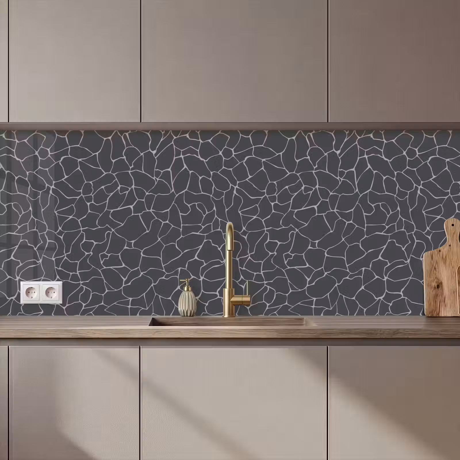 Kitchen splashback - Design - Geometry - Black — 1
