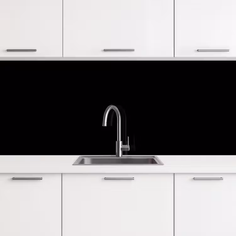 Kitchen splashback - Black - Solid color — 4