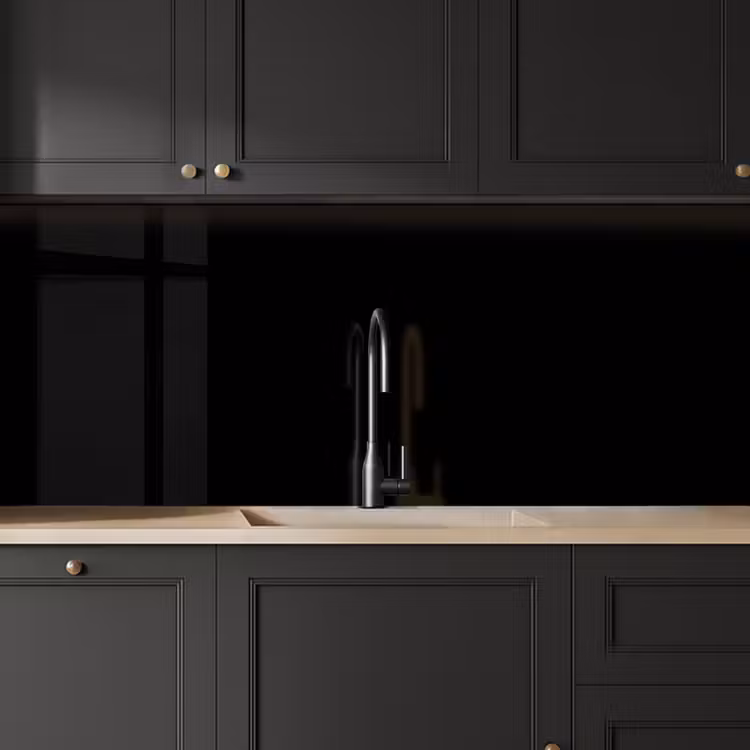 Kitchen splashback - Black - Solid color — 6