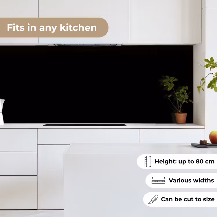 Kitchen splashback - Black - Solid color — 7