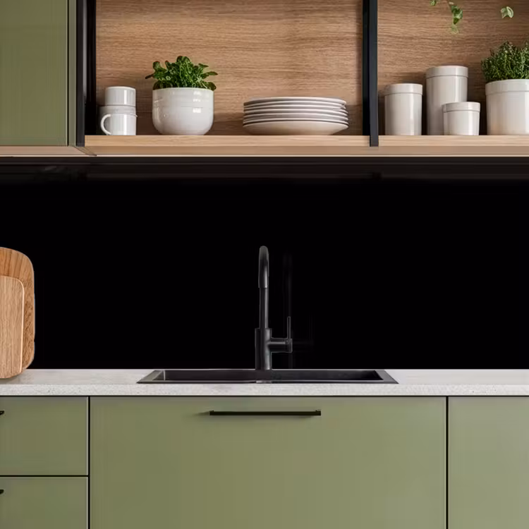Kitchen splashback - Black - Solid color — 8