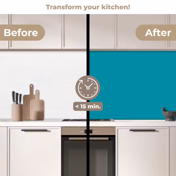 Kitchen splashback - Blue - Solid color — 3
