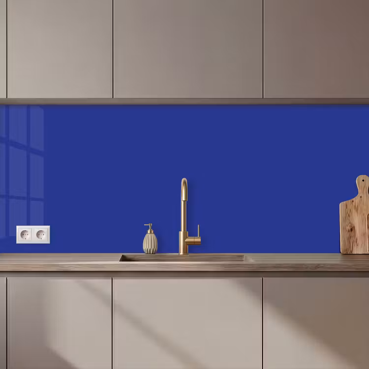 Kitchen splashback - Blue - Solid color - Dark blue — 1