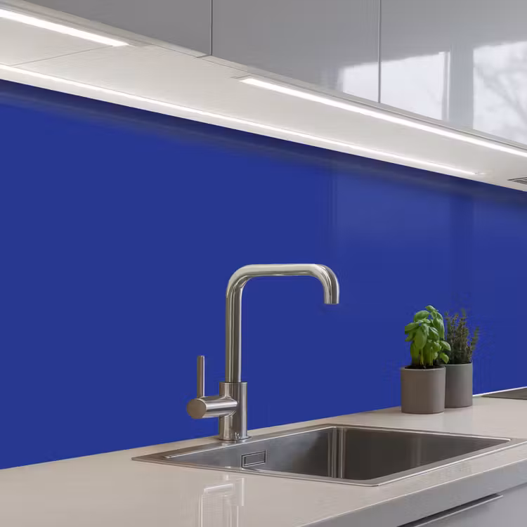 Kitchen splashback - Blue - Solid color - Dark blue — 2