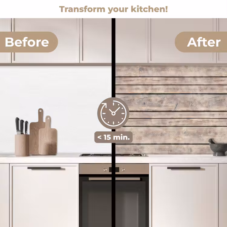 Kitchen splashback - Brocante - Patterns - Wood - Shelves — 3