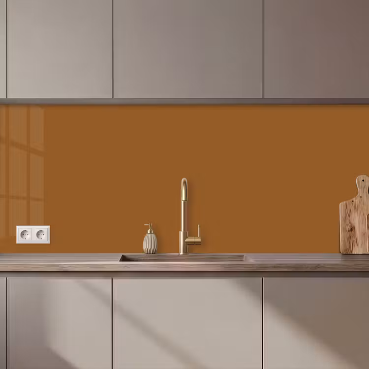 Kitchen splashback - Brown - Earth tone - Solid color — 1