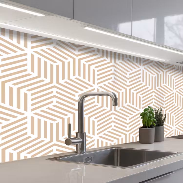 Kitchen splashback - Beige - Geometry - Patterns - Abstract — 2