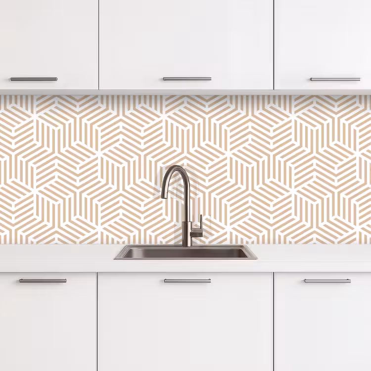 Kitchen splashback - Beige - Geometry - Patterns - Abstract — 4