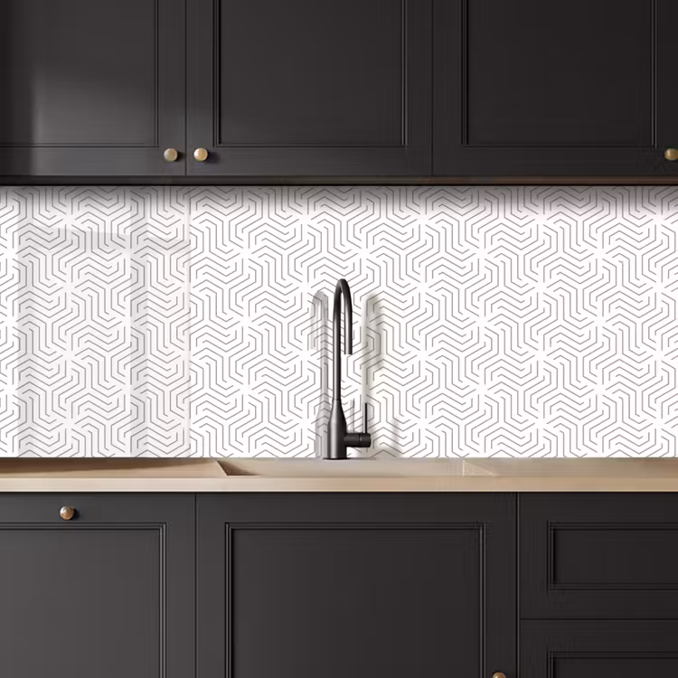 Kitchen splashback - Design - Line - Pattern - Black - White — 6