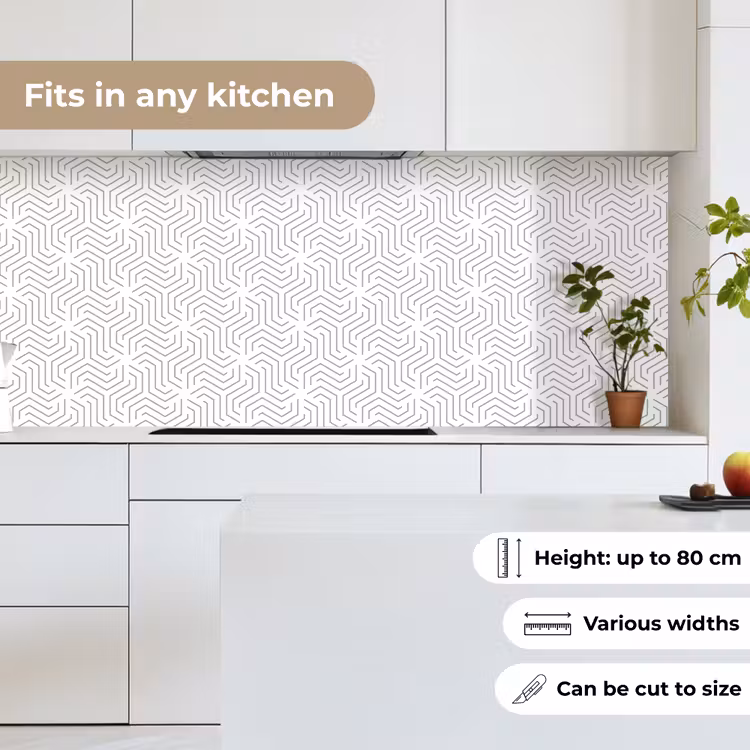 Kitchen splashback - Design - Line - Pattern - Black - White — 7