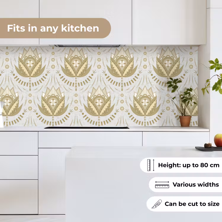Kitchen splashback - Flowers - Gold - Patterns — 7