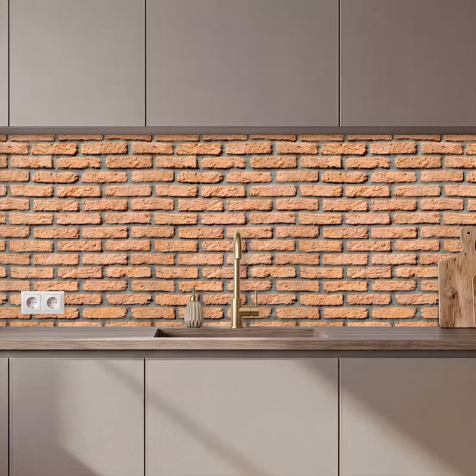 Kitchen splashback - Bricks - Rectangular - Red - Wall — 1