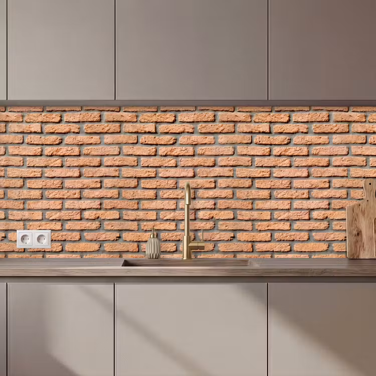 Kitchen splashback - Bricks - Rectangular - Red - Wall — 1