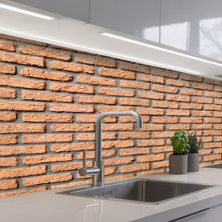 Kitchen splashback - Bricks - Rectangular - Red - Wall — 2