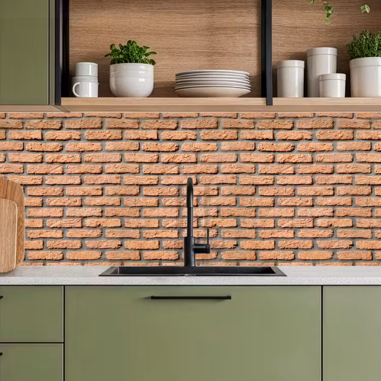 Kitchen splashback - Bricks - Rectangular - Red - Wall — 8