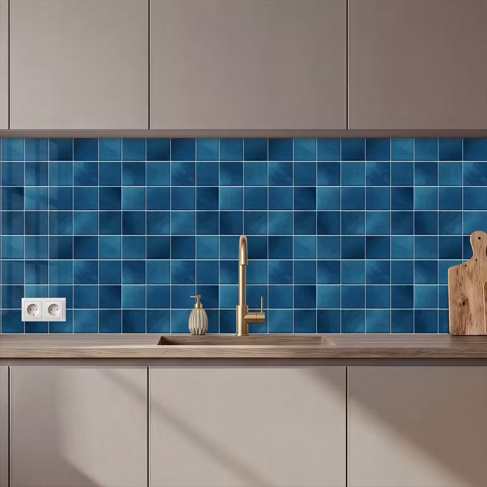 Kitchen splashback - Ceramic - Texture - Tile - Blue — 1