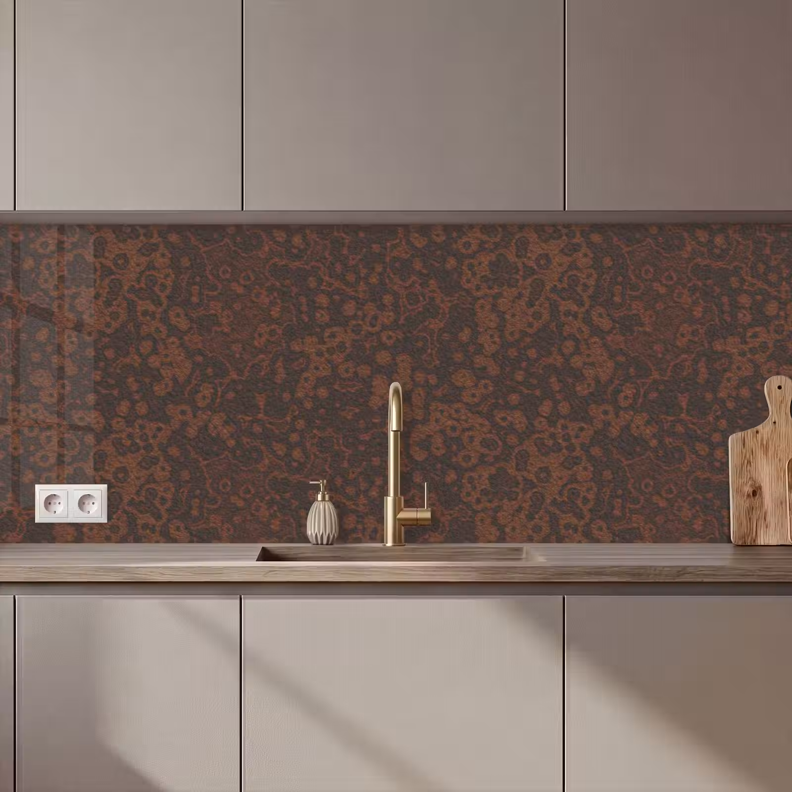 Kitchen splashback - Dark - Brown - Rust — 1