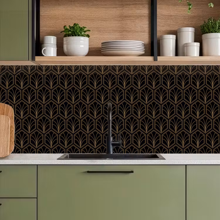 Kitchen splashback - Arrow Shape - Fan - Gold — 8