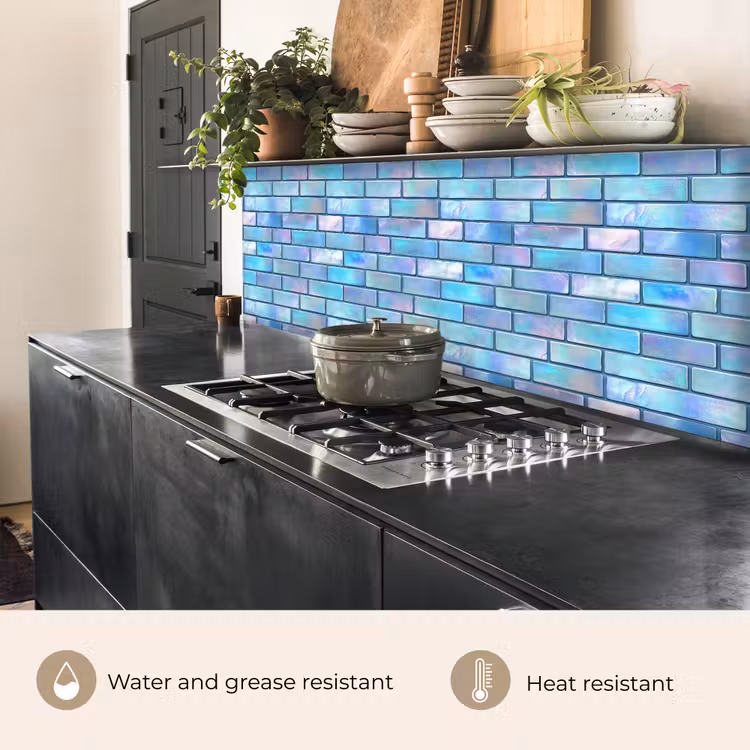 Kitchen splashback - Blue - Gloss - Wall — 5