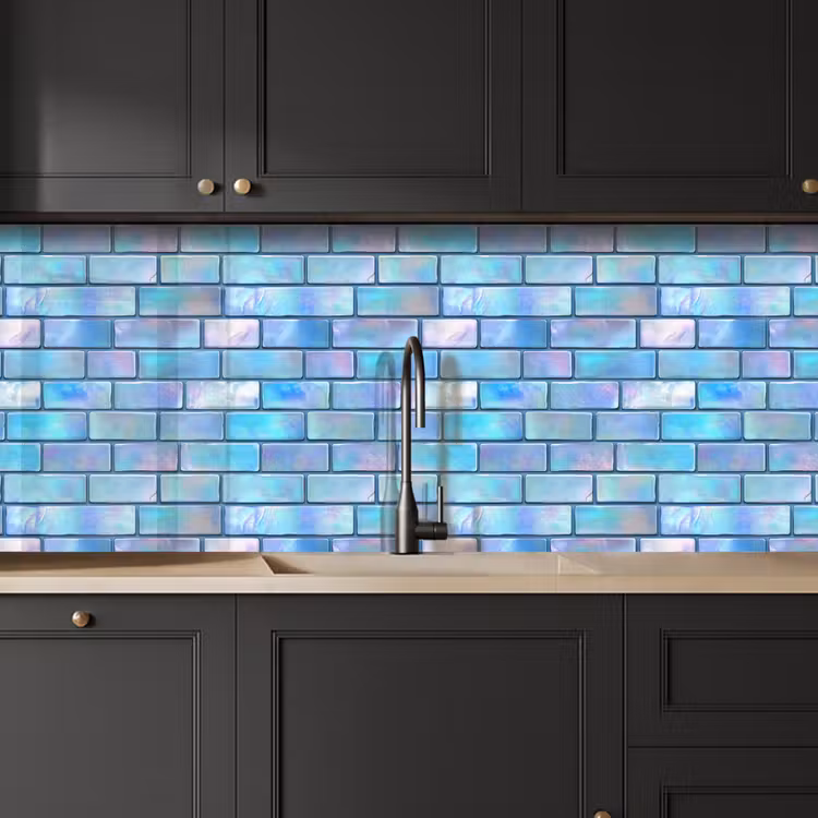 Kitchen splashback - Blue - Gloss - Wall — 6
