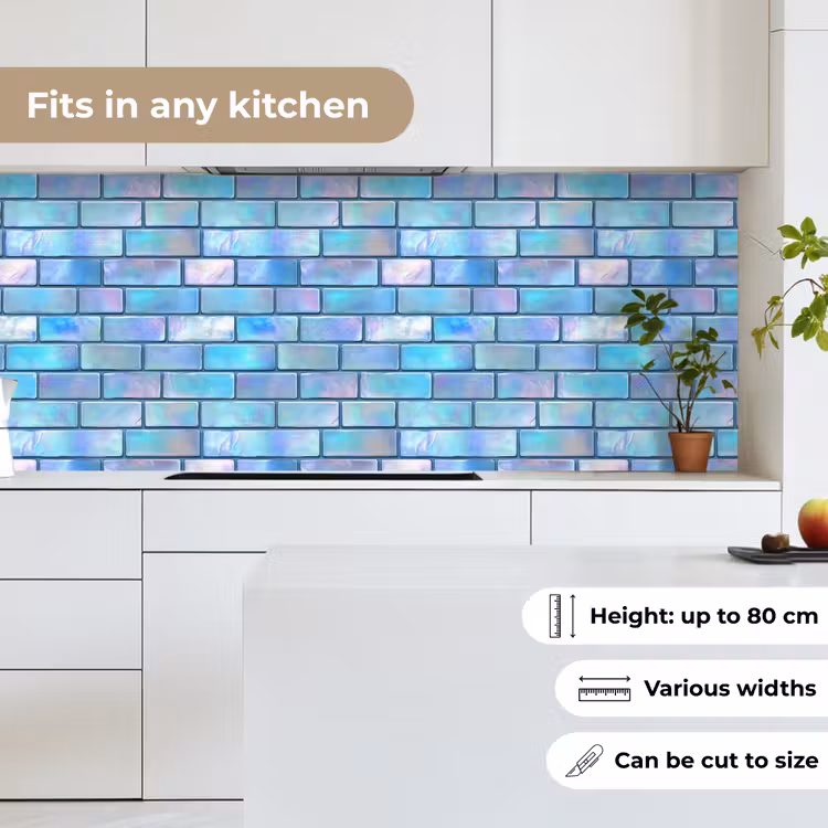 Kitchen splashback - Blue - Gloss - Wall — 7
