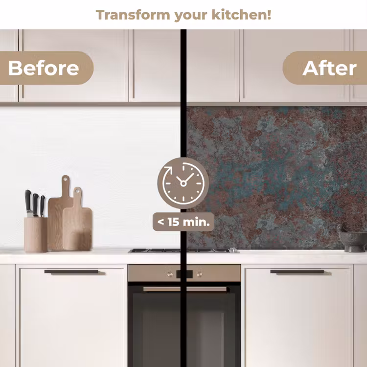 Kitchen splashback - Blue - Gray - Rust - Pattern — 3