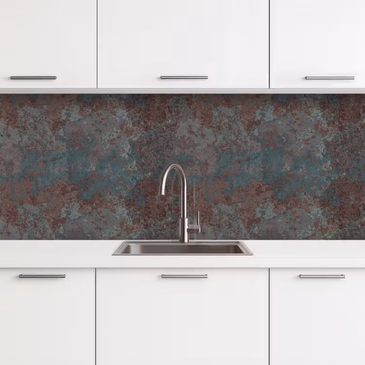 Kitchen splashback - Blue - Gray - Rust - Pattern — 4