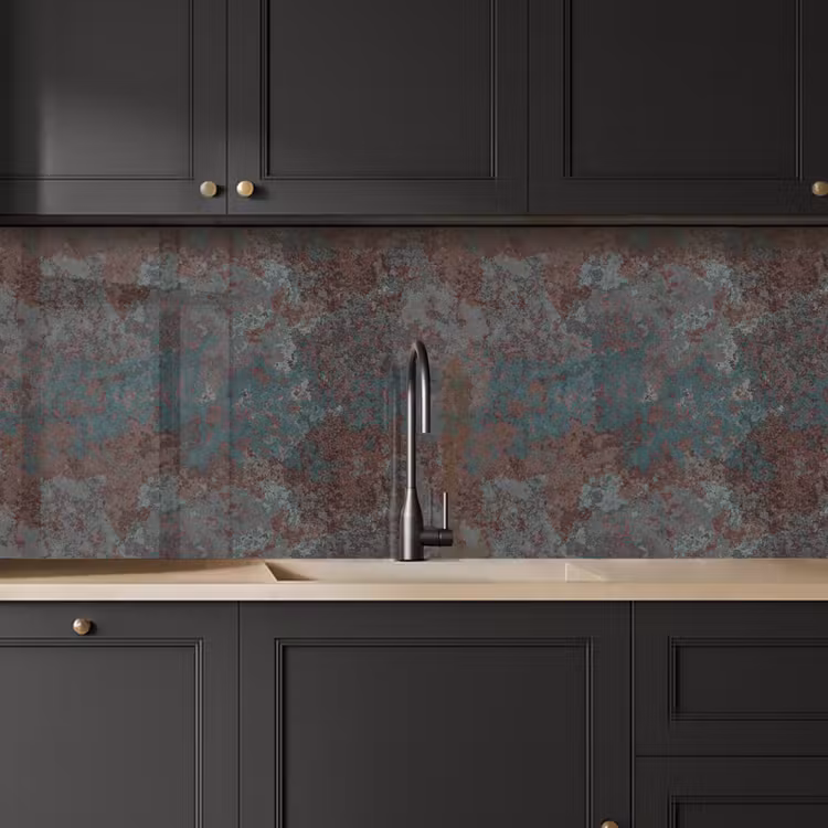Kitchen splashback - Blue - Gray - Rust - Pattern — 6
