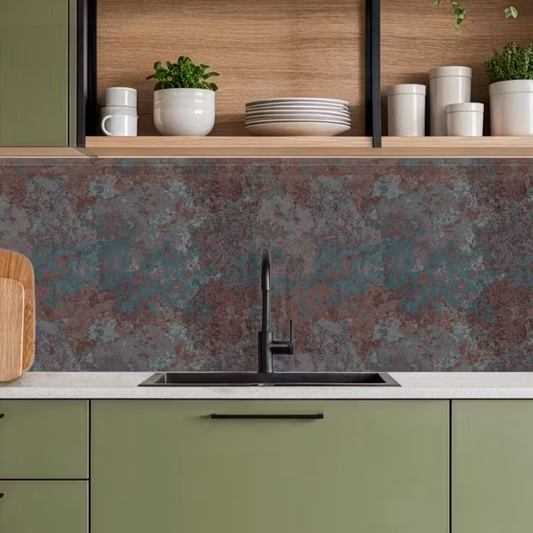Kitchen splashback - Blue - Gray - Rust - Pattern — 8