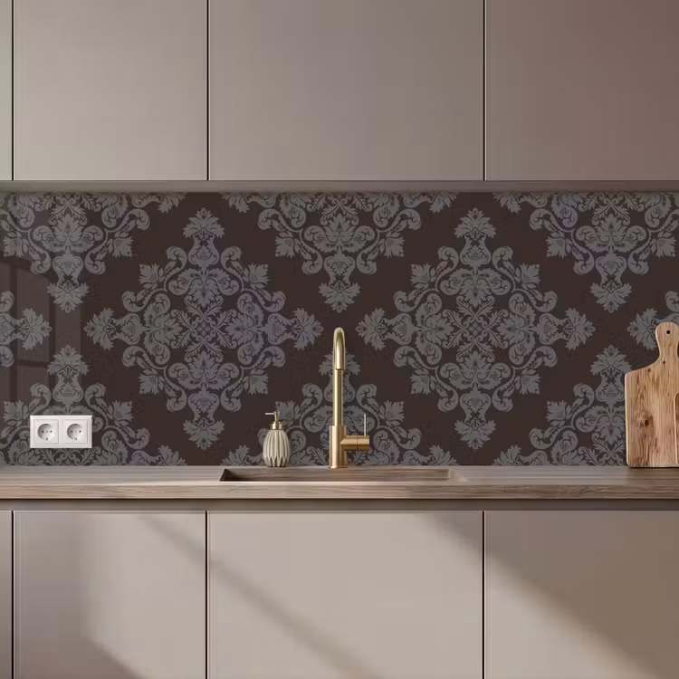 Kitchen splashback - Brown - Gray - Ornate - Patterned — 1
