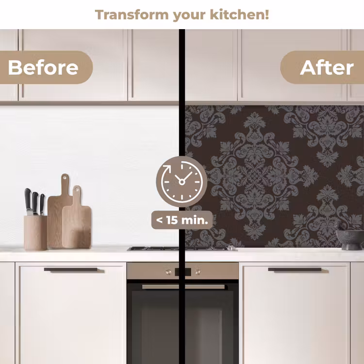 Kitchen splashback - Brown - Gray - Ornate - Patterned — 3