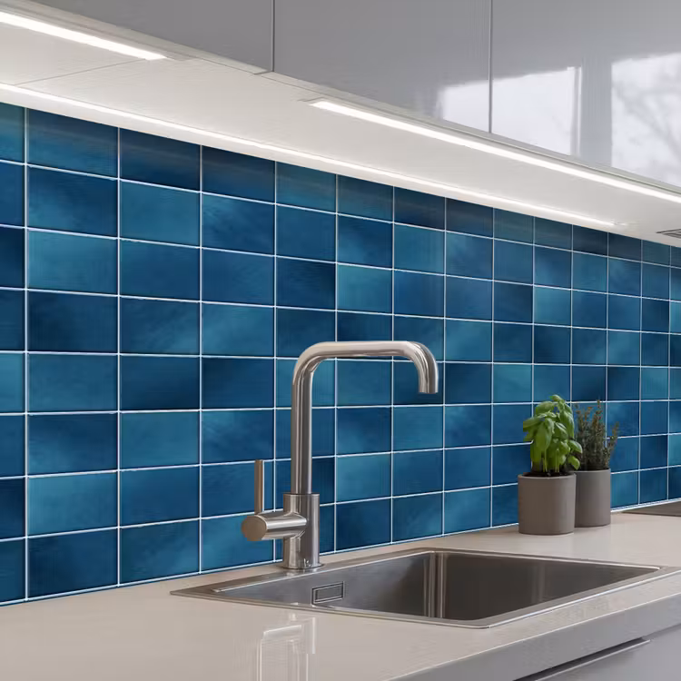 Kitchen splashback - Ceramic - Texture - Tile - Blue — 2