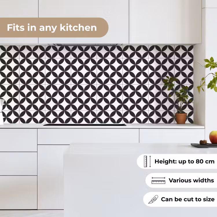 Kitchen splashback - Circle - Pattern - Black - White — 7
