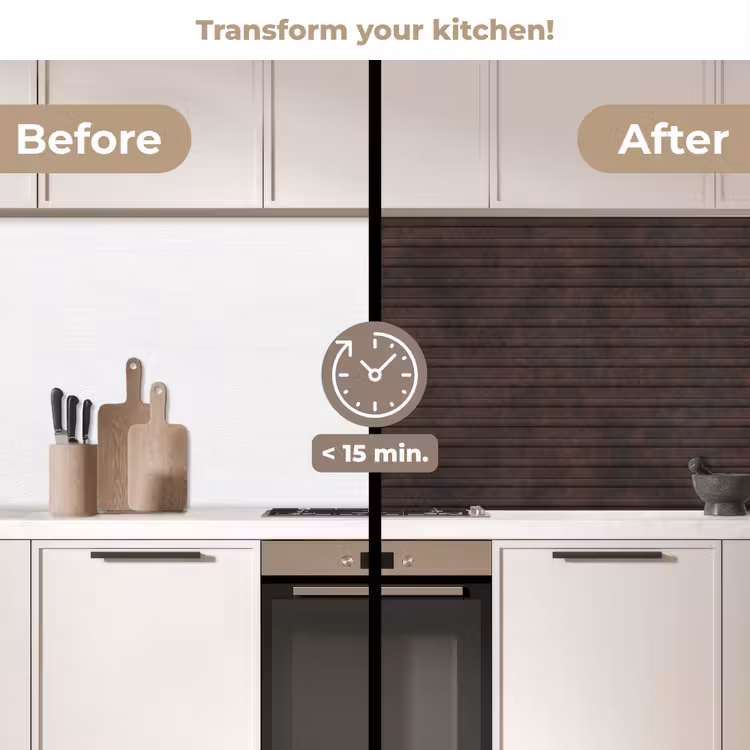 Kitchen splashback - Dark brown - Rust - Stripes - Patterned — 3