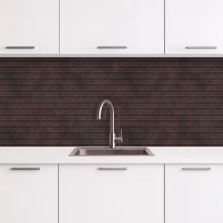 Kitchen splashback - Dark brown - Rust - Stripes - Patterned — 4