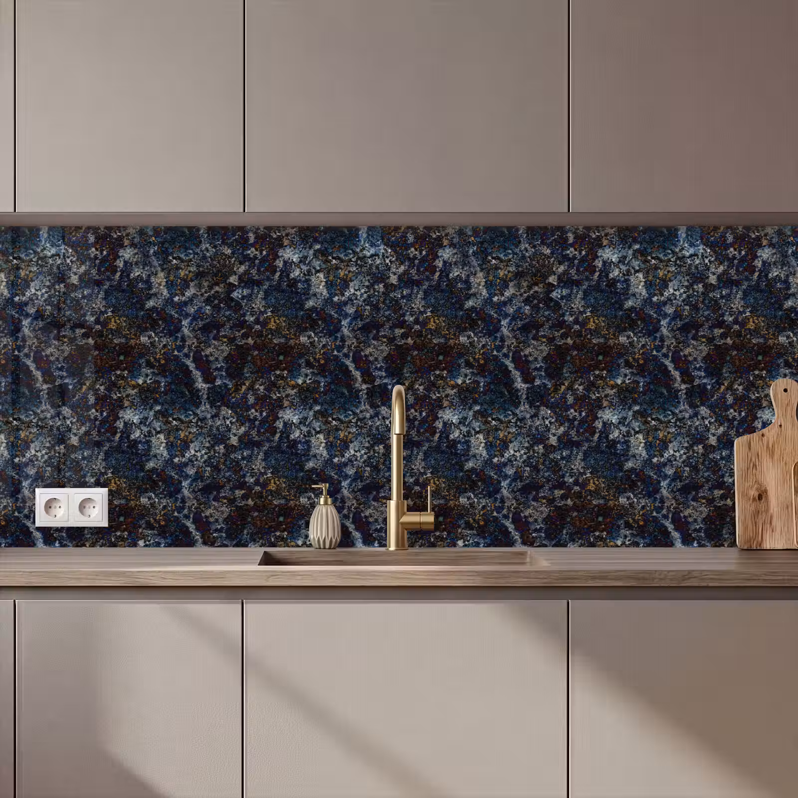 Kitchen splashback - Blue - Granite - Dark — 1