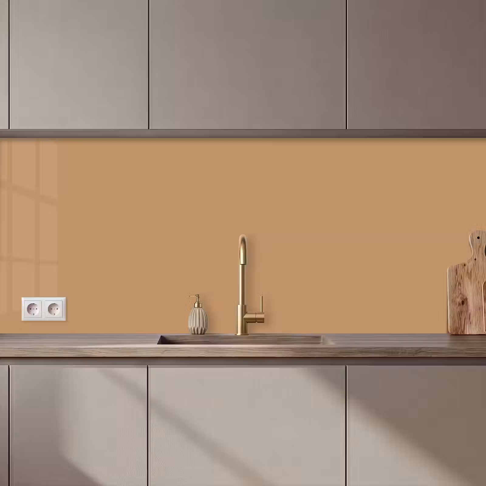 Kitchen splashback - Brown - Solid print — 1