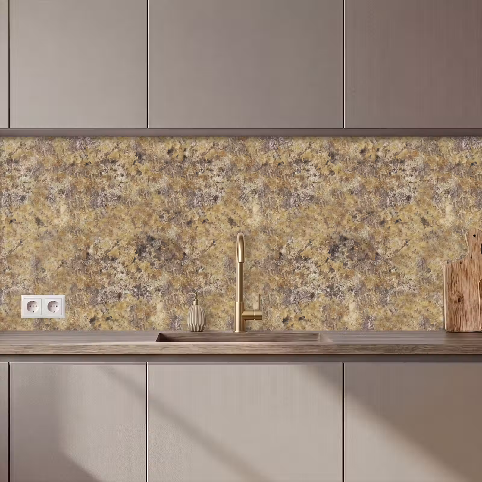 Kitchen splashback - Brown - White - Stains - Granite — 1