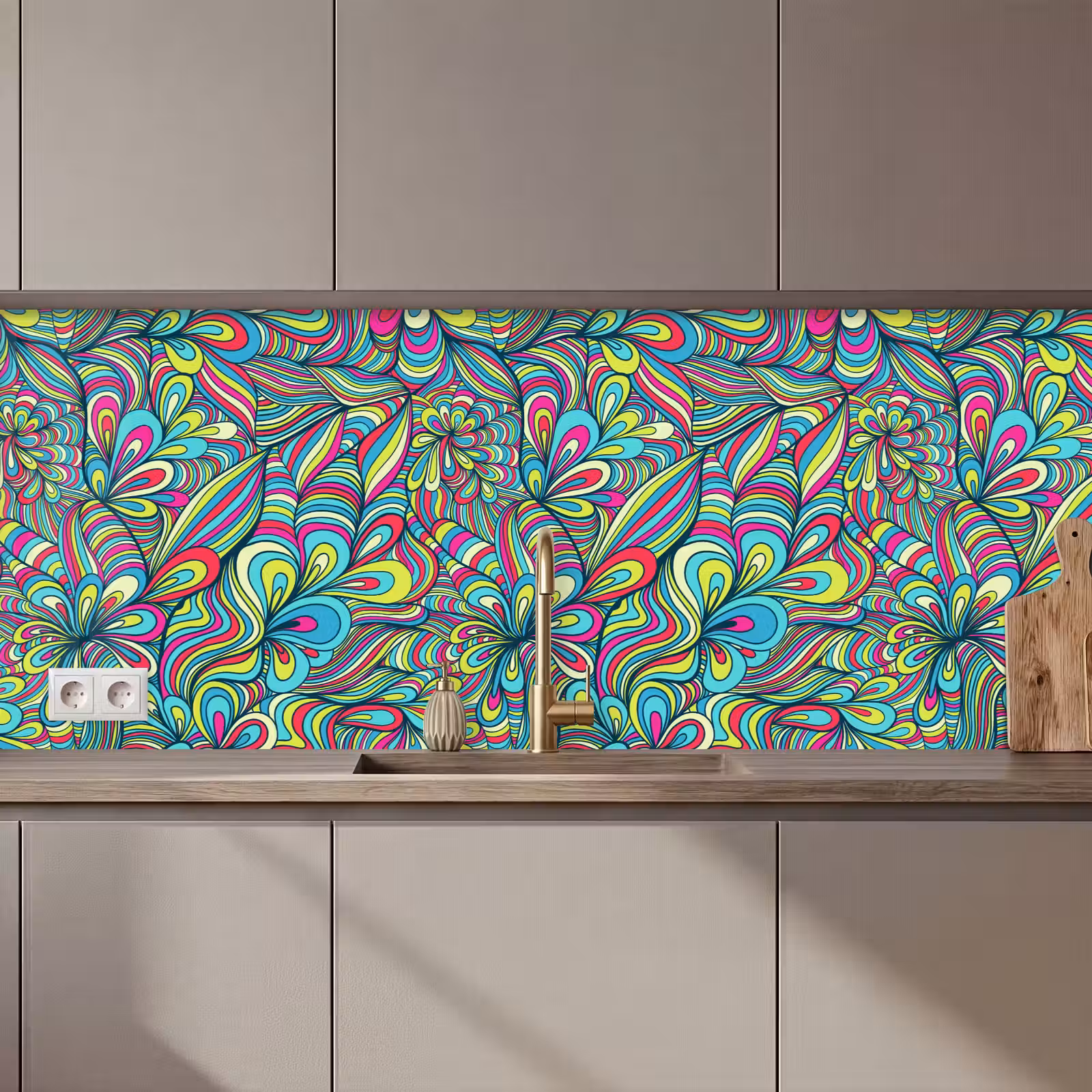 Kitchen splashback - Fantasy - Design - Colors - Retro — 1