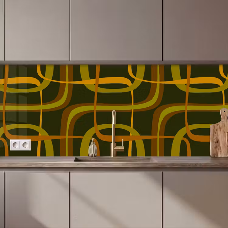 Kitchen splashback - 70s - Retro - Green — 1