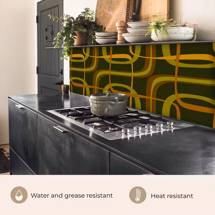 Kitchen splashback - 70s - Retro - Green — 5