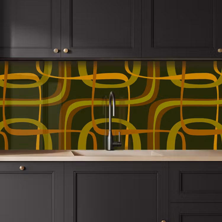 Kitchen splashback - 70s - Retro - Green — 6