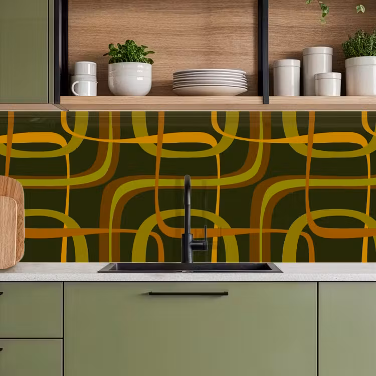 Kitchen splashback - 70s - Retro - Green — 8