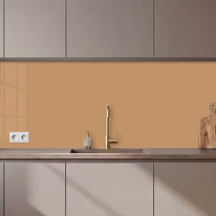 Kitchen splashback - Brown - Solid print — 1