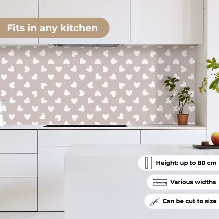 Kitchen splashback - Design - Line - Pattern - Heart - Gray — 7