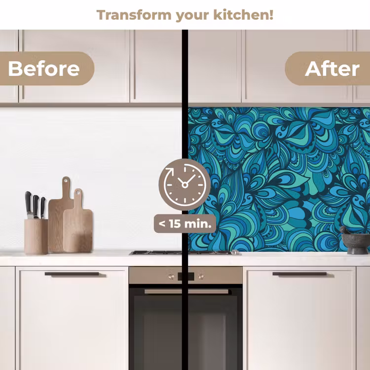 Kitchen splashback - Design - Vintage - Blue - Turquoise — 3
