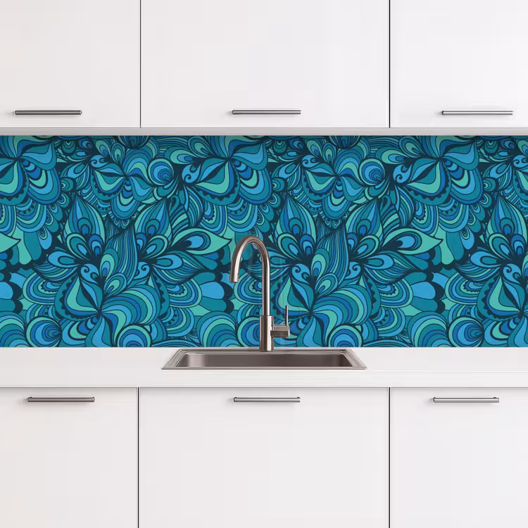 Kitchen splashback - Design - Vintage - Blue - Turquoise — 4