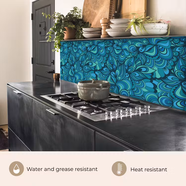 Kitchen splashback - Design - Vintage - Blue - Turquoise — 5