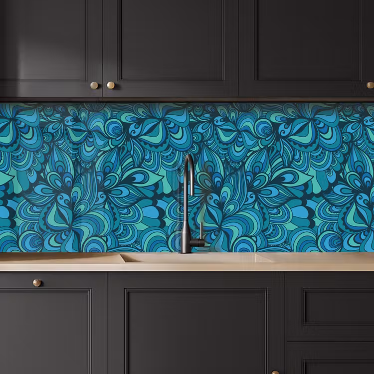 Kitchen splashback - Design - Vintage - Blue - Turquoise — 6