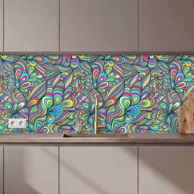 Kitchen splashback - Fantasy - Design - Colors - Retro — 1